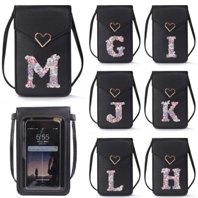 Touchscreen Geldbörse Kartenhalter Handtasche Etui Handy Umhängetasche Schultertasche