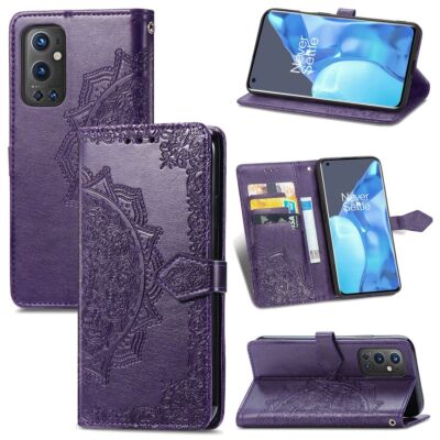 Schutz Handy Hülle für OnePlus 9 Pro Case Flip Cover Tasche Etuis Bumper Violett