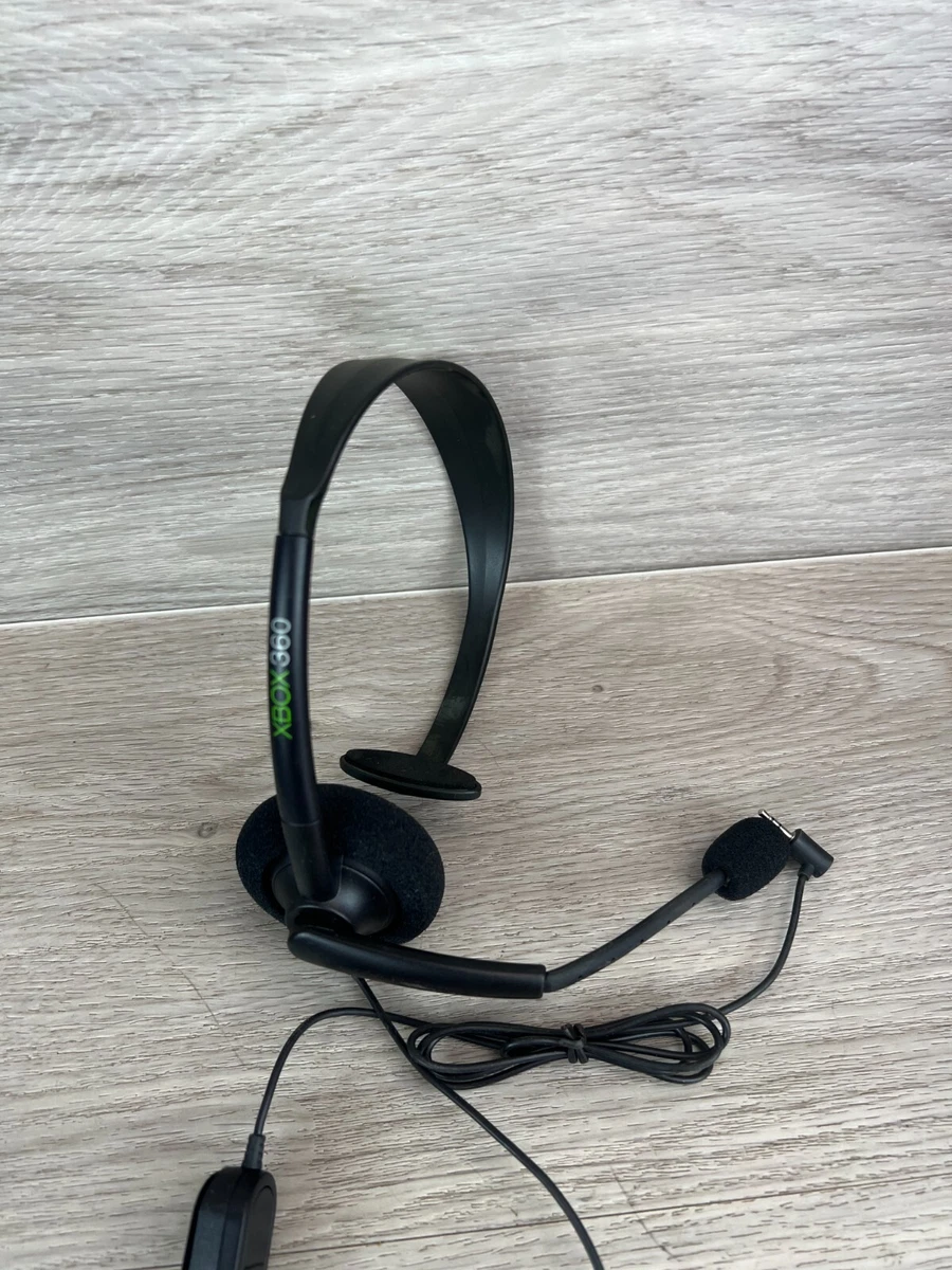 Microsoft Black Xbox 360 Wired Noise Cancelling Boom Microphone On Ear Headset