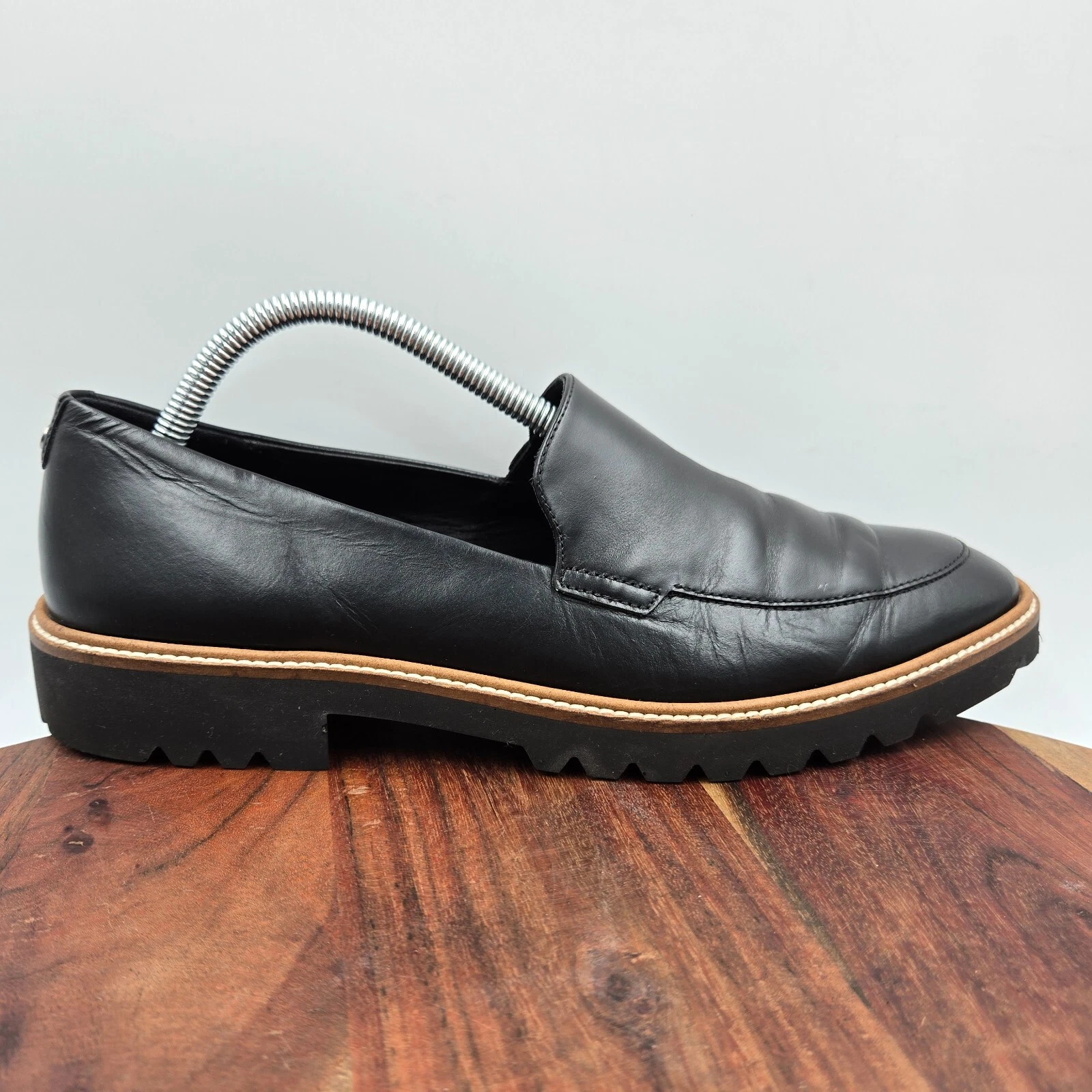 Scarpe mocassino su misura Ecco Incise donna 41 10 pelle nera strappo veneziano