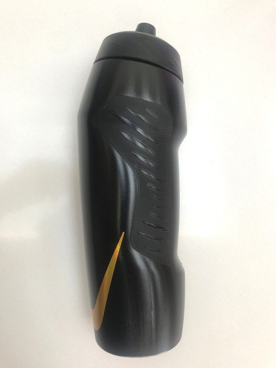 nike black and gold water bottle