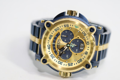 INVICTA Sea Hunter Men 56mm Stainless Steel + Aluminum Gold + Light Green