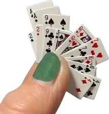 Mini Playing Cards Pack of 10 Decks Poker Cards Finger Poker Miniature Poker Set