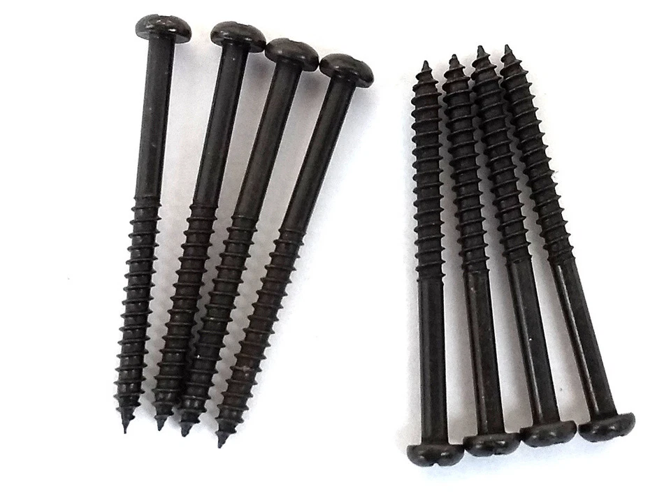 JANIKA 8 BLACK BASS GUITAR PICKUP SCREWS 35MM LONG PRECISION