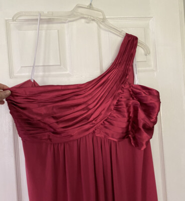 F13185 David's Bridal Size 26 One-shoulder Bridesmaid Formal Dress In  Watermelon | eBay