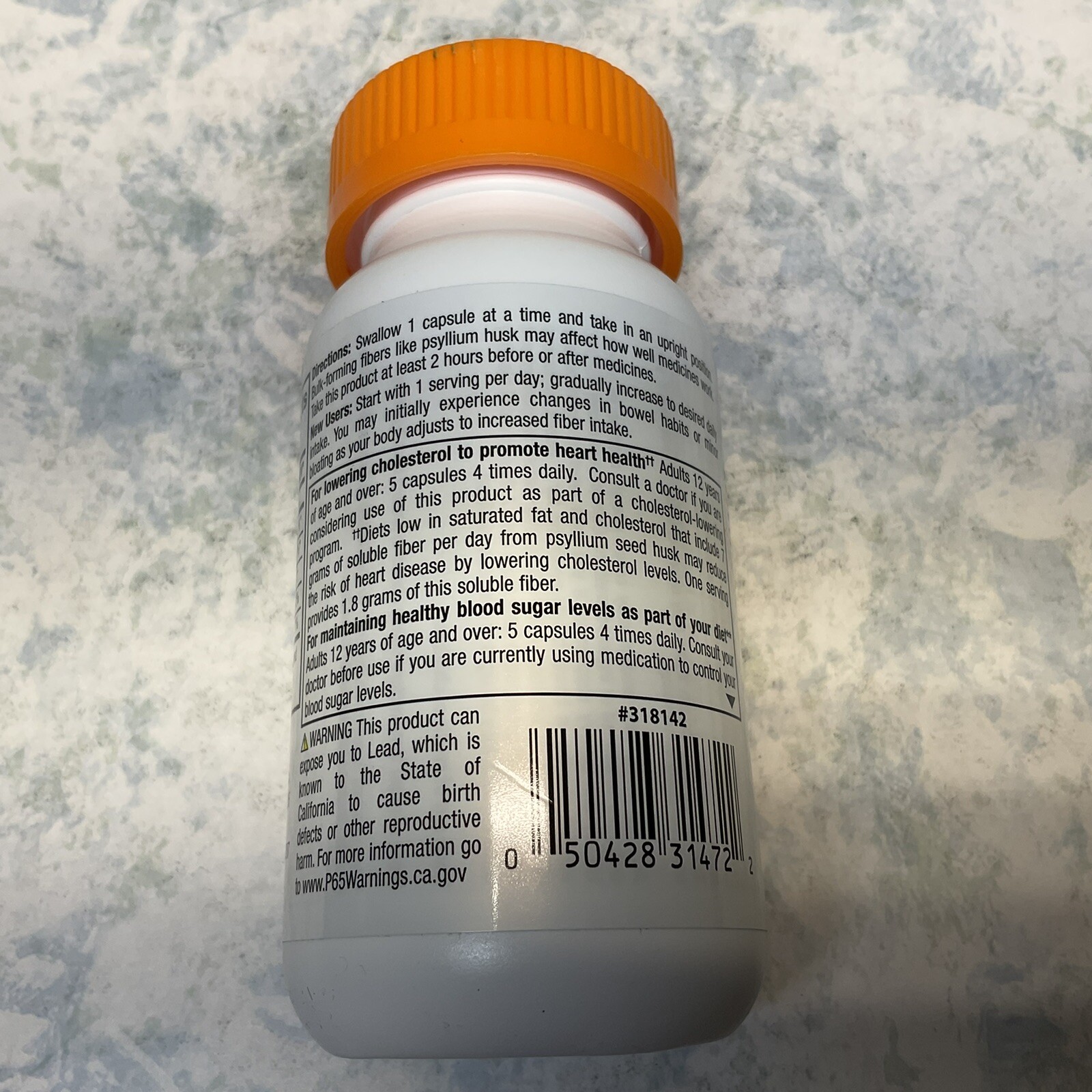 Daily Fiber Natural Psyllium Husk 400 Capsules Total Exp 10/24 New