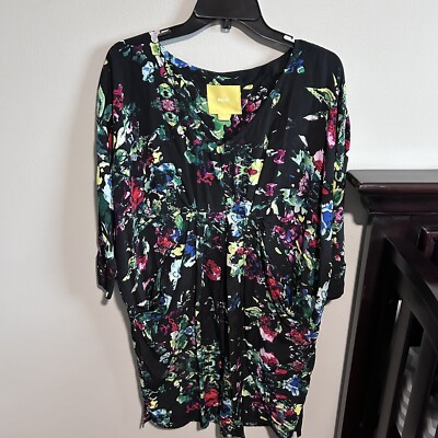 anthropologie maeve black floral dress Maeve 3D Floral Strapless Midi Dress