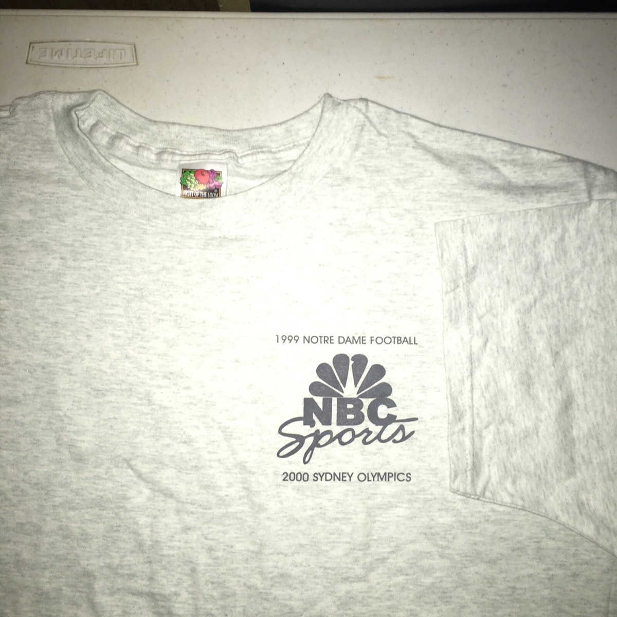 Vtg Notre Dame NBC SPORTS 1999 Mens XXL S/S T-Shirt 2000 Sydney - Main Image