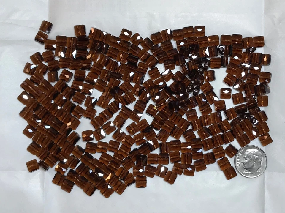 Swarovski® Crystal Mini Square Beads #5053 6mm - SMOKED TOPAZ - 288 Pieces - Image 3 of 4