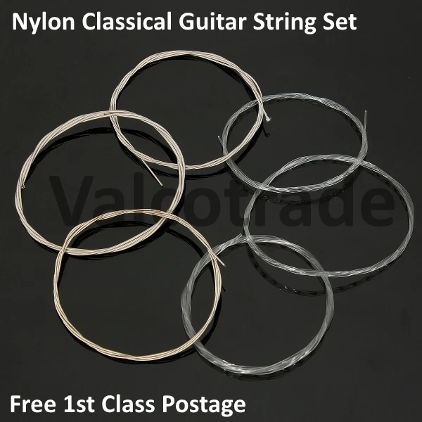 Complete Set of 6 Nylon Strings for Classical Guitar Full Size 4 4 and 3 4 Size