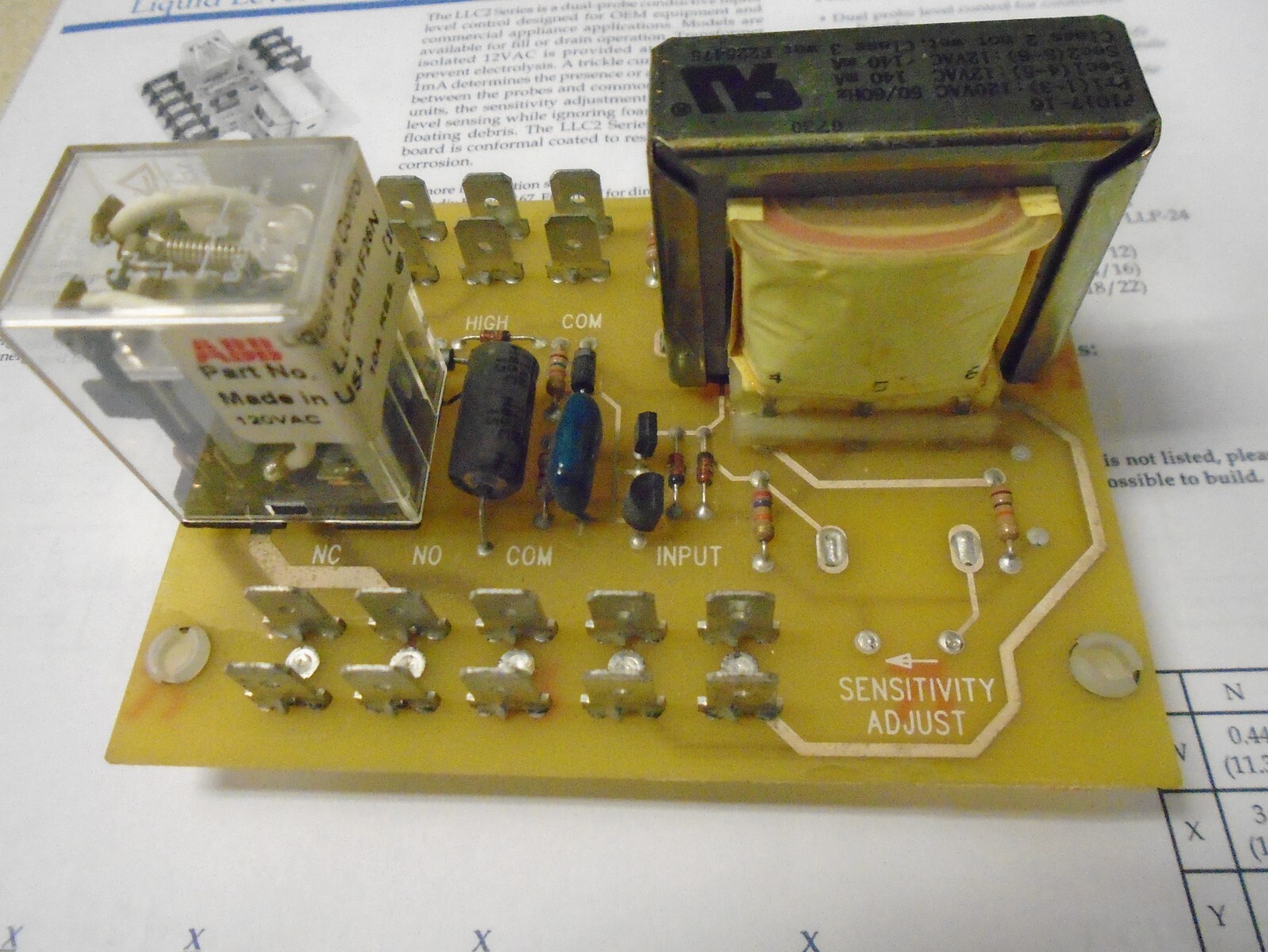 Fully Tested! ABB Liquid Level Fill Control open board #LLC24B1F26N 120VAC
