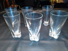 vintage carlo moretti italy bullet design heavy beer glasses 6pcs triangle base