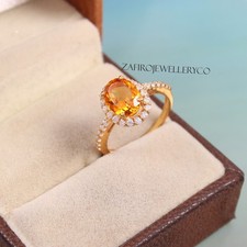 Natural Citrine Ring, 925 Sterling Silver, Anniversary Gift Ring, Women's Ring