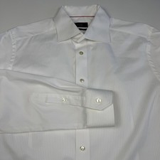 Eton Shirt Mens 16 41 White Stripe Contemporary Fit Long Sleeve Dress Shirt