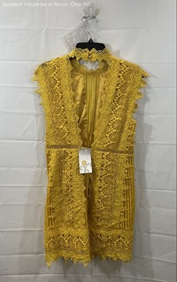chinese dress ladies Chic Yellow Long Mermaid High Neck Tulle Lace Prom Dress with Sleeves