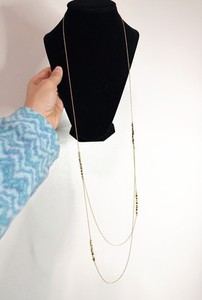 Authentic Alexis Bittar Women Gold Plated Long Station Necklace Crystals 44"