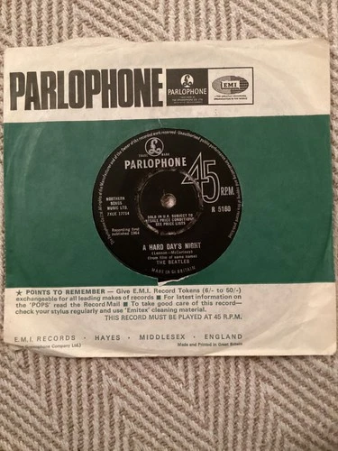 The Beatles - A Hard Days Night 7" Single Parlophone Record R 5160 Vinyl Tested