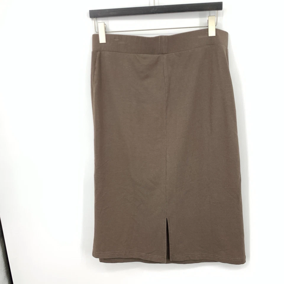 Purejill J Jill Women Size Large Skirt Long Midi Brown Pima Cotton Stretch Pull - Image 4 of 4