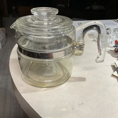 Vintage Pyrex USA 4 Cup Coffee Pot Flameware Percolator #7754