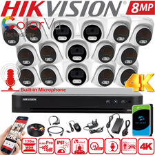 HIKVISION 8MP CCTV CAMERA 4K COLORVU DVR SYSTEM AUDIO MIC OUTDOOR NIGHT VISION