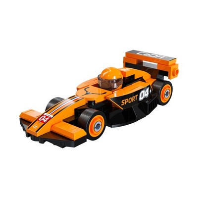 CaDA Mini Orange Circuit Rennwagen - 70 Stück Brick Build Modellbausatz