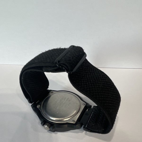 Casio cuarzo 100M deportivo, dial negro, correa elástica, hidromodificado 2