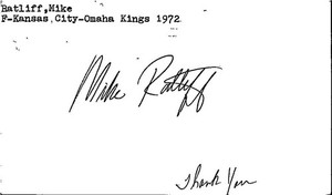 1970's -Mike Ratliff- Signed/Autograph/Auto Postcard Kansas City Kings NBA
