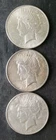 Lot of Three 1923 $1 Peace Silver Dollars