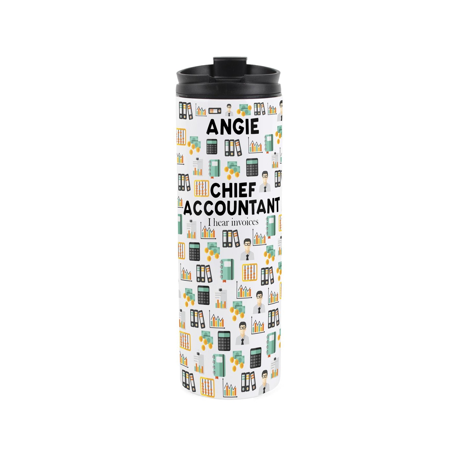 Personalised Chief Accountant Travel Flask - Novelty Drinks Tumbler Gift
