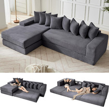 110" Oversize Cloud Sectional Couch,4 Seater L-Shape Sofa,Convertible Floor Sofa