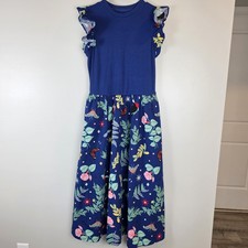 Maxi abito colorato LATINO HERITAGE MONTH blu floreale e uccellini Medium.E45