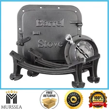 Cast Iron Barrel Stove Kit Convert 30/55 Gal Drum into Wood Stove Heating Fire