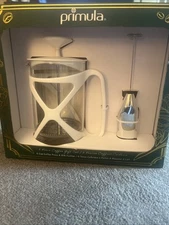 Primula  6 Cup Coffee Press And Milk Frother New In Box White