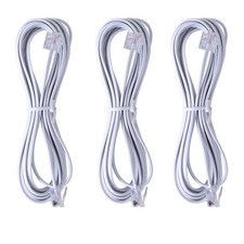TOYAYAYO 3Pack RJ11 Cable Phone Cord for Landline 10ft 10 Feet 3 Pack White