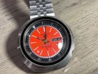 Vintage Seiko 5 Sports 6119-6400 UFO Orange Dial Automatic 21J Men's Watch