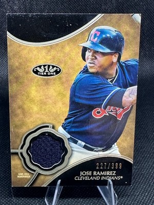 2019 Topps Tier One #T1R-JR JOSE RAMIREZ Game Jersey #d /399
