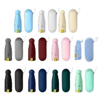 Portable Windproof Sun Blocking Umbrella Parasol Small Compact Pocket Umbrel