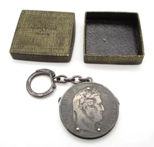 Eloi Pernet 1846 Louis Philippe I 5 Francs Silver Coin Handmade Keychain French