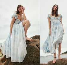 NEW SOLD OUT Free People Mango Mambo Crystal Blue Floral Maxi Dress NWT XS