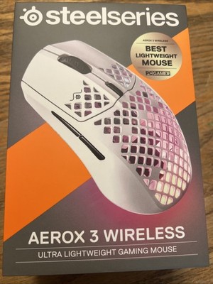 STEELSERIES AEROX 3 WIRELESS ULTRA LIGHTWEIGHT GAMING Snow (2022 Edition) -NEW