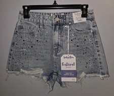 NWT Womens Indigo Rein Festival Short Size 3 / 25 Embellished Distressed Frayed