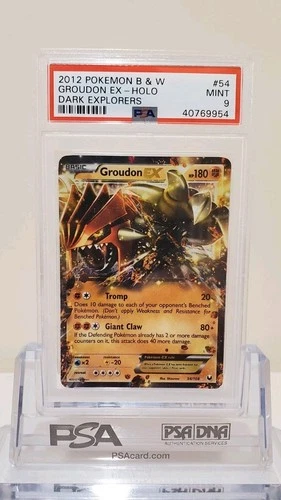 Groudon EX 54/108 B&W Dark Explorers Ultra Rare Holo Pokemon - PSA 9 MINT!