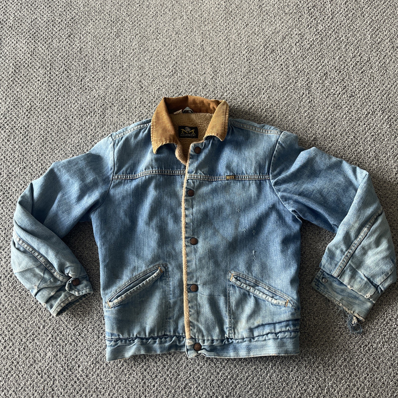 Vintage Maverick Denim Jean Jacket. Broken In. Corduroy Coll