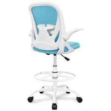 Drafting Chair Tall Office Chair with Flip-up Armrests Executive Ergonomic Co...