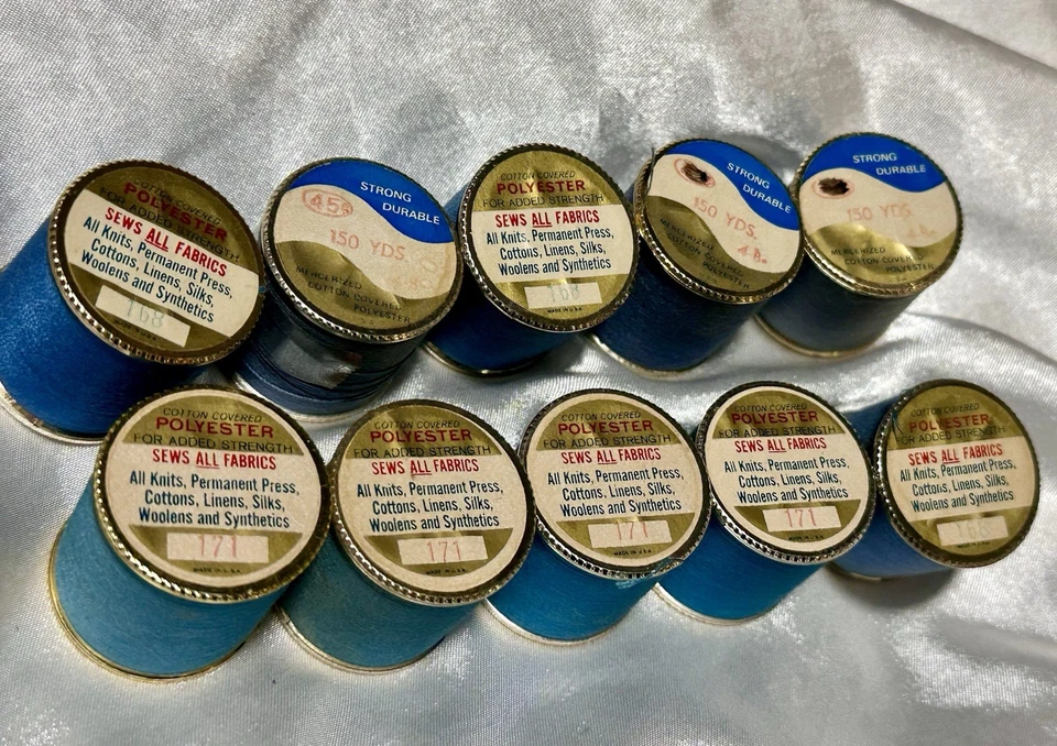 LOT of 10 J&P Coats BLUE #168 & #171 Thread 300 Yd VARIOUS - Image 4 of 4