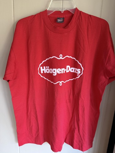 Vintage Häagen-Dazs Shirt Mens XL Red Ice Cream Logo Graphic Tee Made USA 90s - Picture 1 of 3