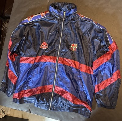 Women s BARCELONA FC 1995 KAPPA BENCH COAT JACKET RARE BARCA CHANDAL Vintage L