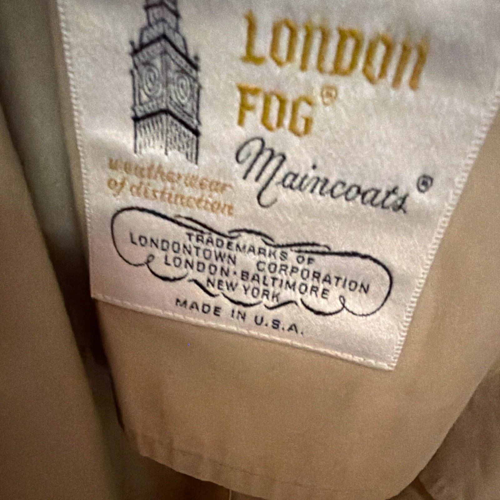 London Fog Maincoats Men's Beige Long Overcoat Button Front Size 46 image 1