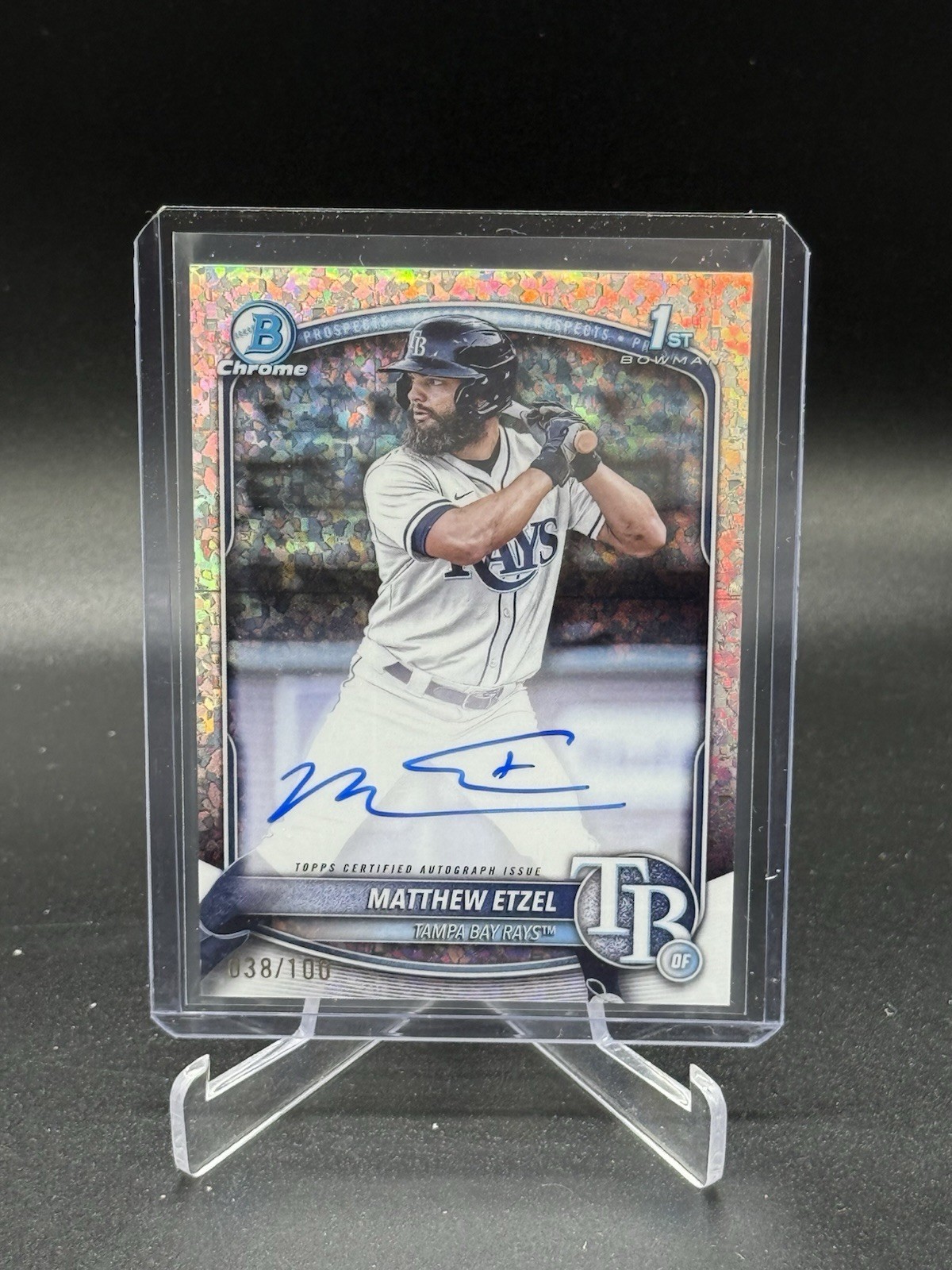 2025 Bowman Chrome Matthew Etzel /100 mini diamond auto autograph signed 1st