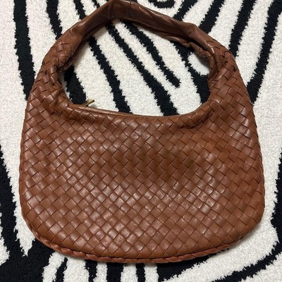 Bottega Venetta バッグ Hobo Shoulder Camel BOTTEGA VENETA Leather Hobo Intrecciato Bag Brown Shoulder Handbag